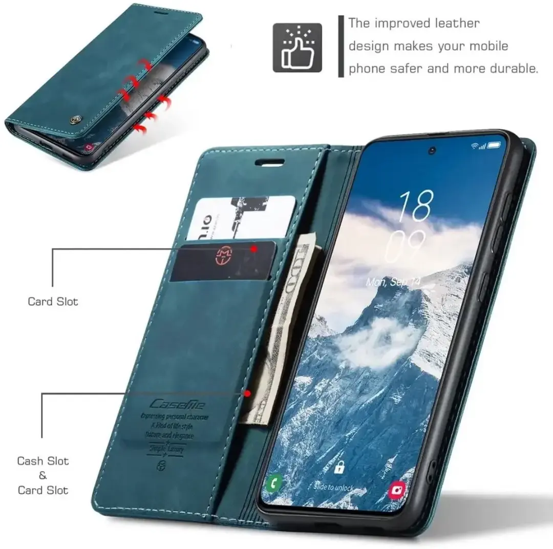 Caseme 013 Hoesje Samsung Galaxy S25 - Book Case Blauw