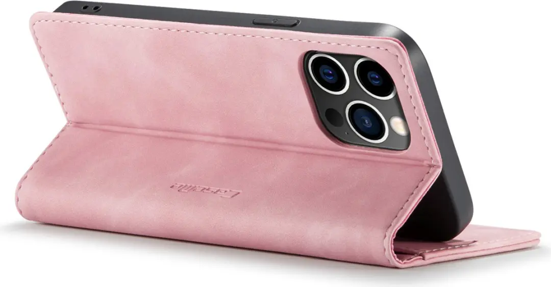 Caseme Retro Wallet Case CSM-39251 - iPhone 15 Pro - 2 Pasjes - Roze