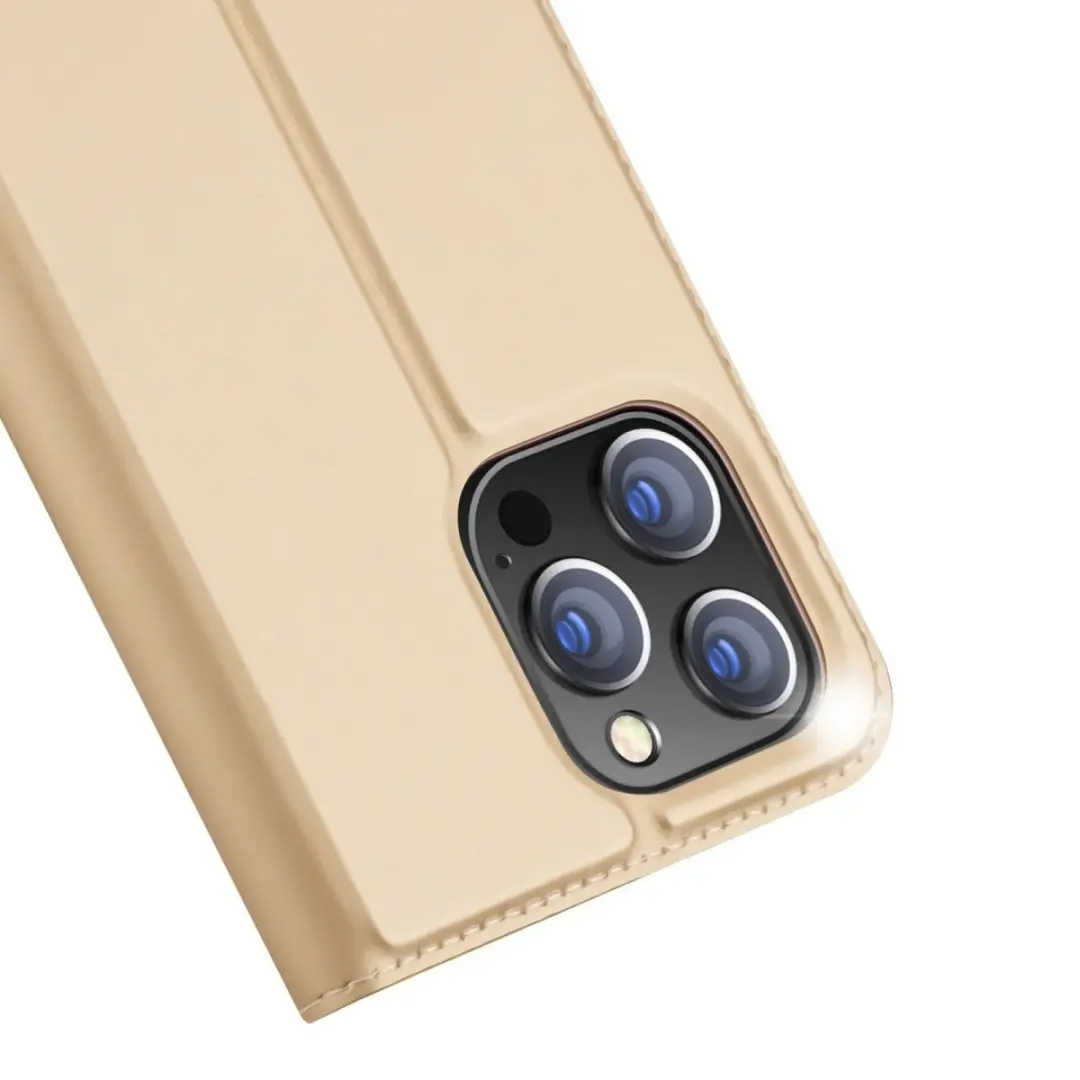 Dux Ducis Slim Bookcase Hoes iPhone 14 Pro Max - Goud