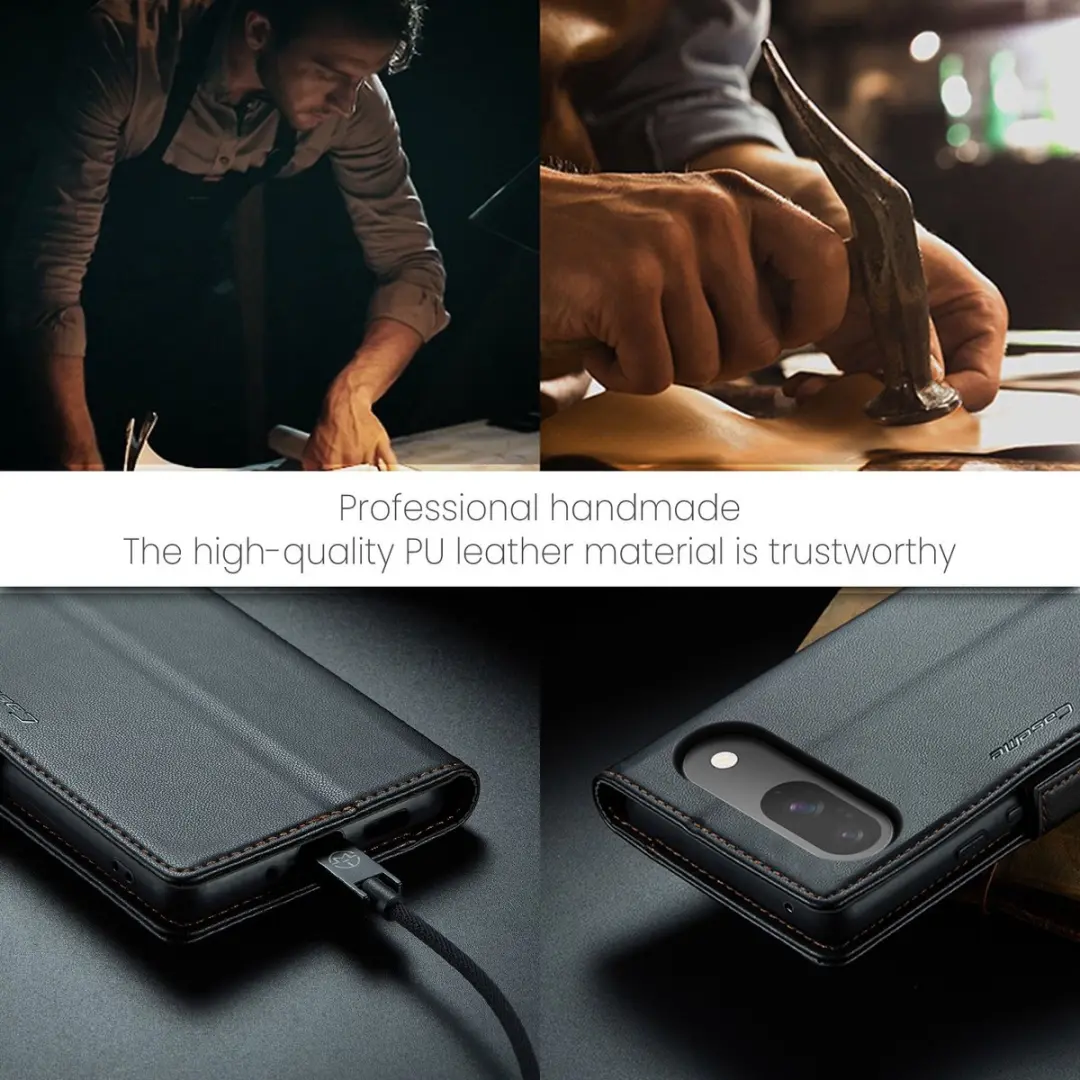 CaseMe 023 Wallet Book Hoesje - Google Pixel 10/10 Pro - 3 Pasjes - Zwart