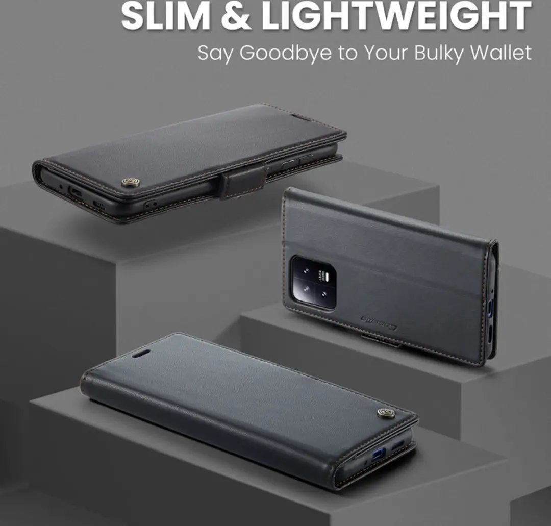 Caseme Wallet Case Xiaomi 13 - RFID & Magneetsluiting - 3 Pasjes - Zwart