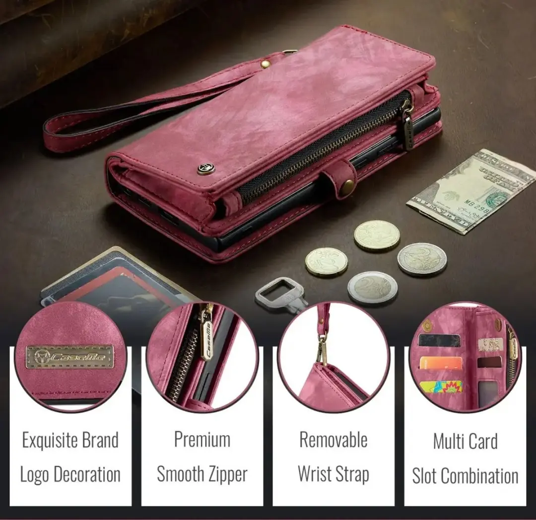Caseme 008 iPhone 16/17 Book Case & Portemonnee - Rood