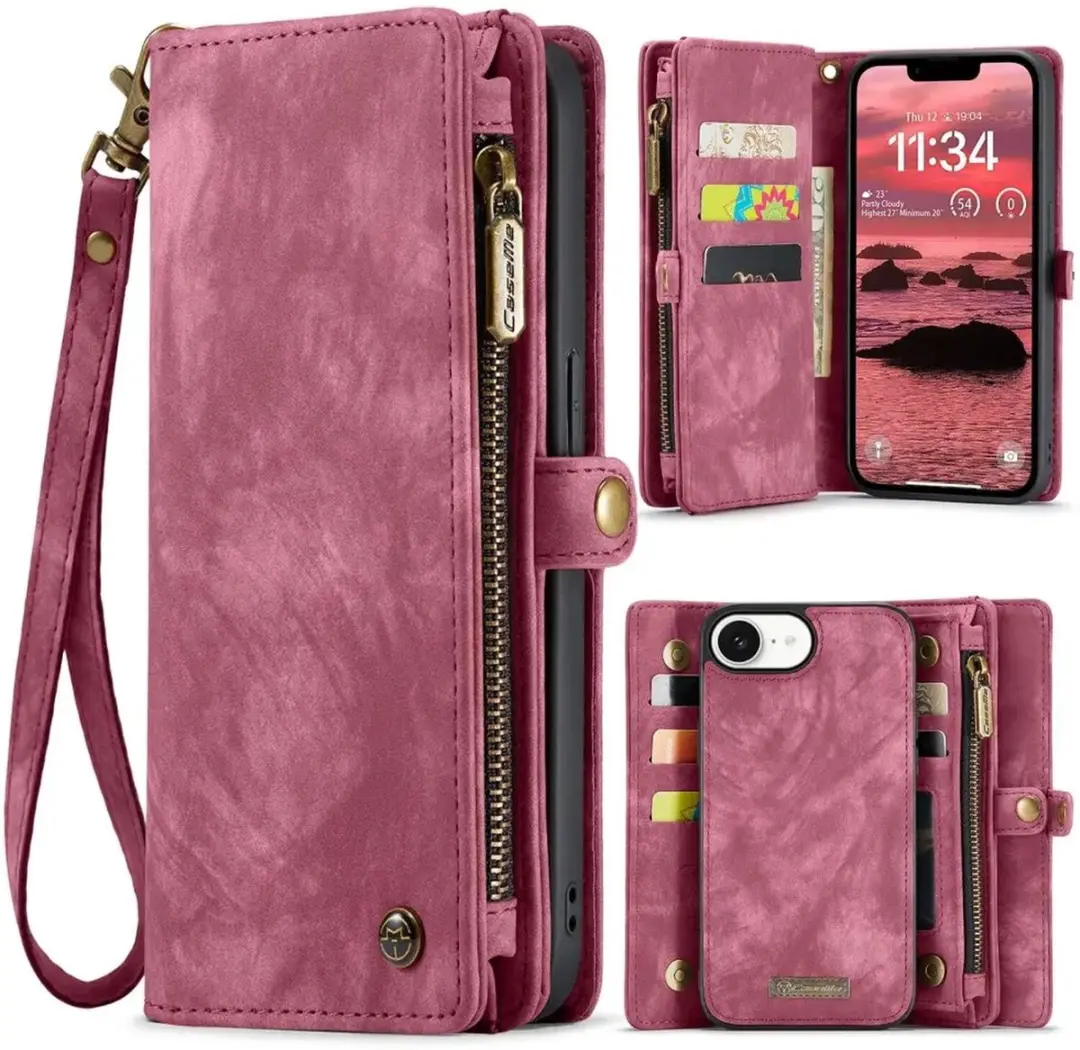 Caseme 008 iPhone 16/17 Book Case & Portemonnee - Rood