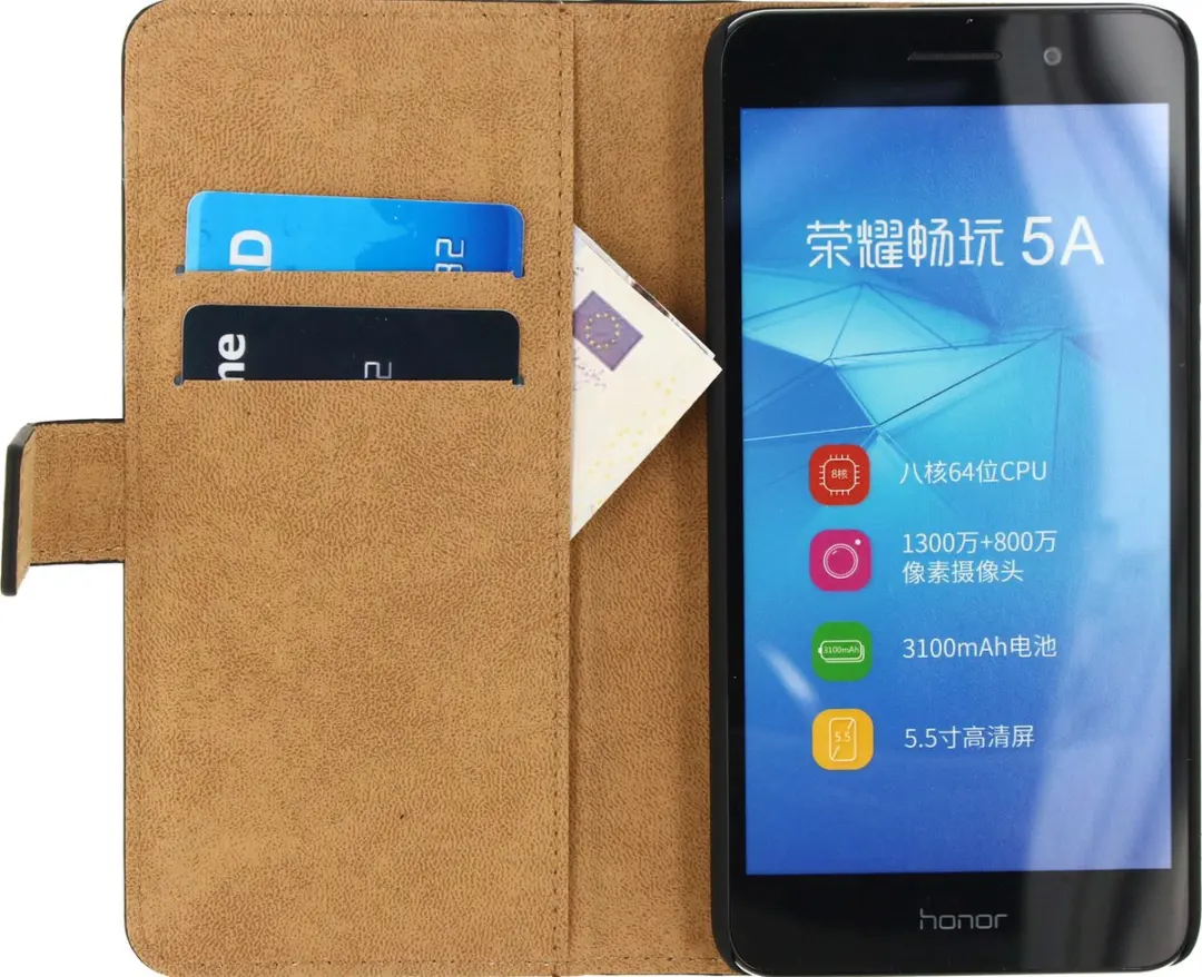 Mobilize Classic Wallet Bookcase Huawei Y6II - 2 Pasjes Zwart
