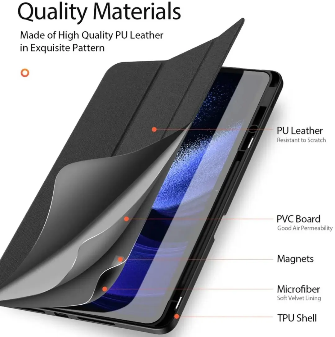 Dux Ducis Domo Tri-Fold Hoes Xiaomi Pad 6 Max 14 - Penhouder - Zwart