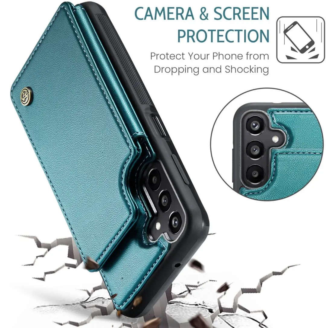 Caseme Portemonnee Backcover Galaxy A17 - Anti-RFID Groen