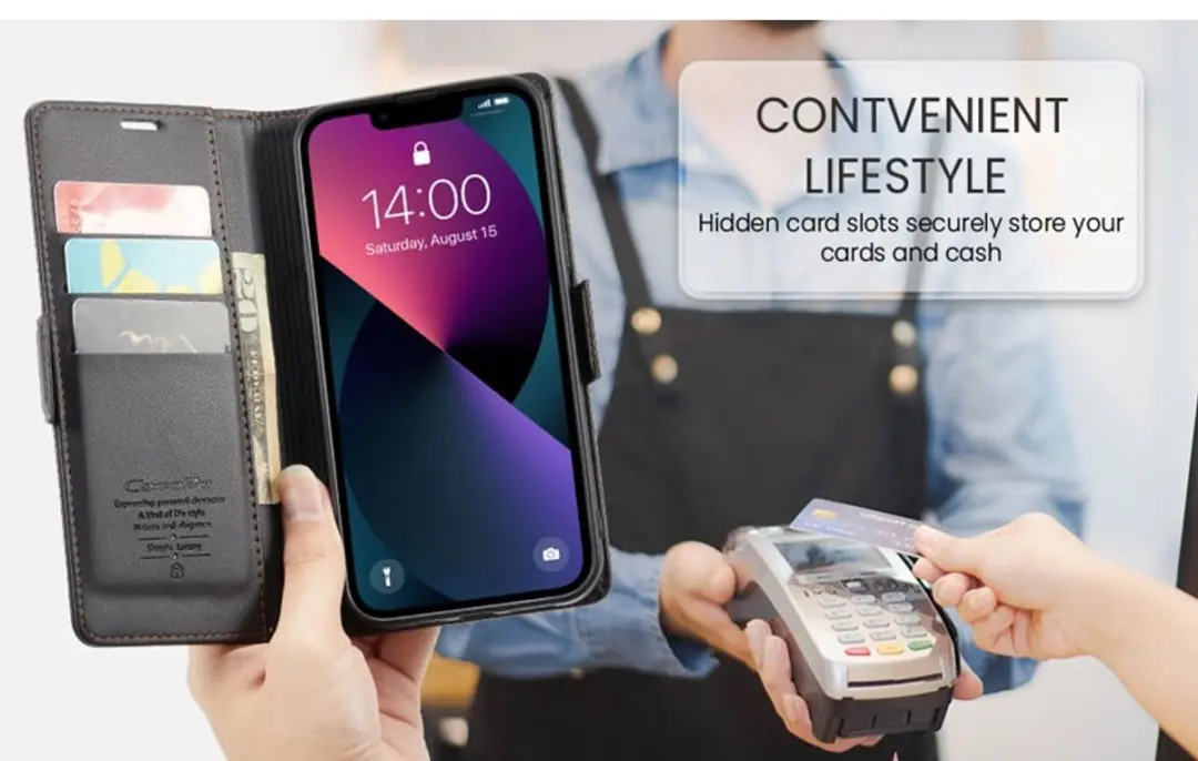 Caseme Wallet Case iPhone 14 RFID - Zwart