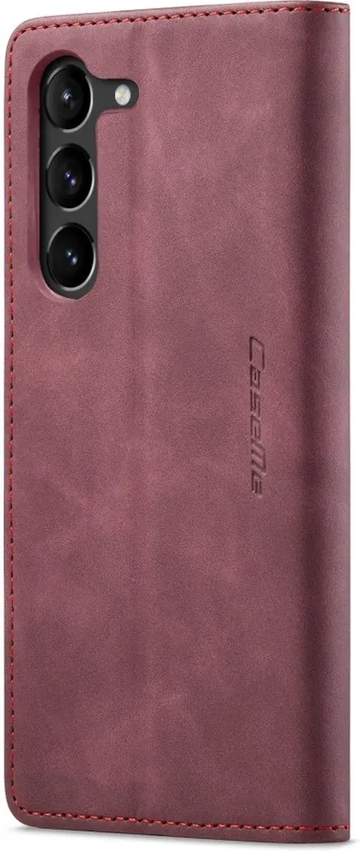 Caseme Bookcase Samsung Galaxy S23 Plus - 2 Stuks - Bordeauxrood