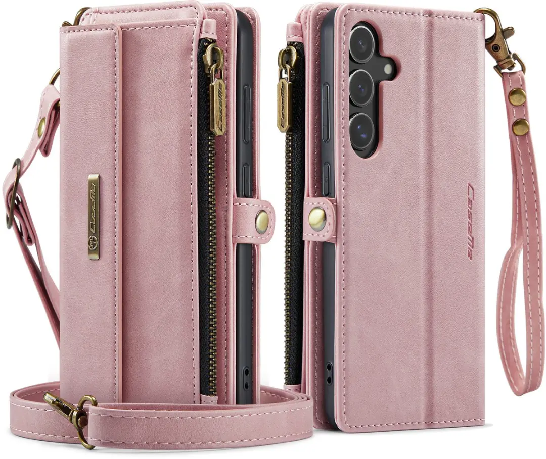Caseme Hoesje Samsung Galaxy S25 FE Portemonnee - 9 Pasjes - Lichtroze