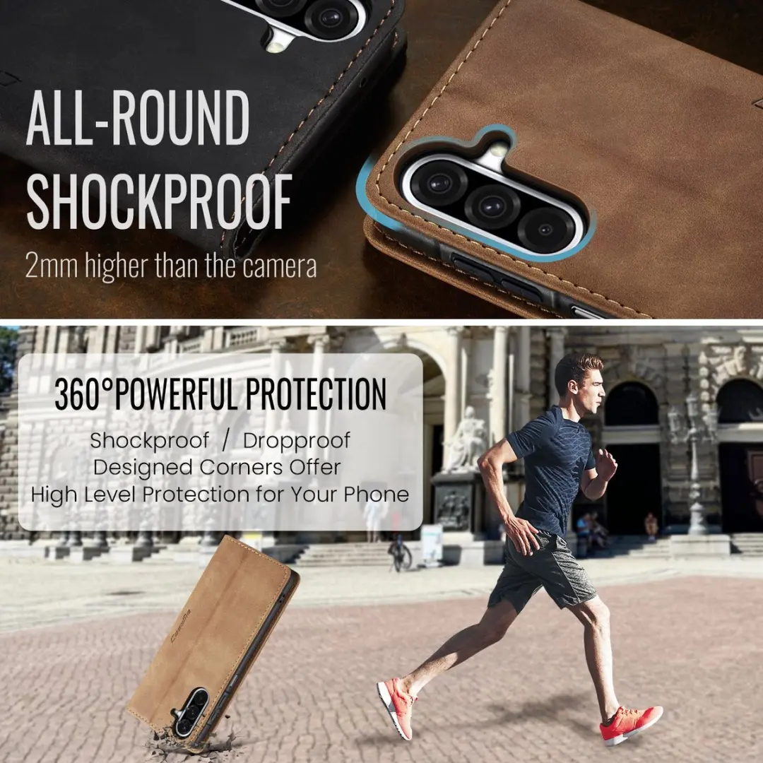 Caseme 013 Book Case Hoesje Samsung Galaxy A57 - Bruin