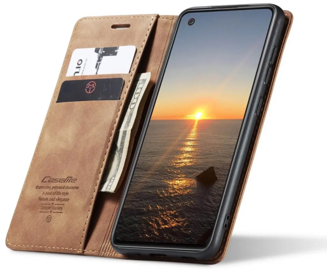 Caseme Book Case Samsung Galaxy A21s - 2 Pasjes - Bruin