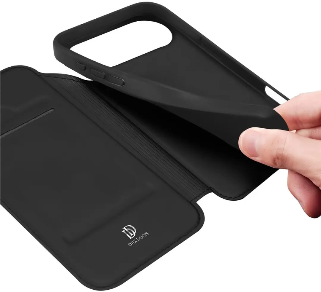 Dux Ducis iPhone 17 Air Hoesje - Slim Bookcase - Zwart