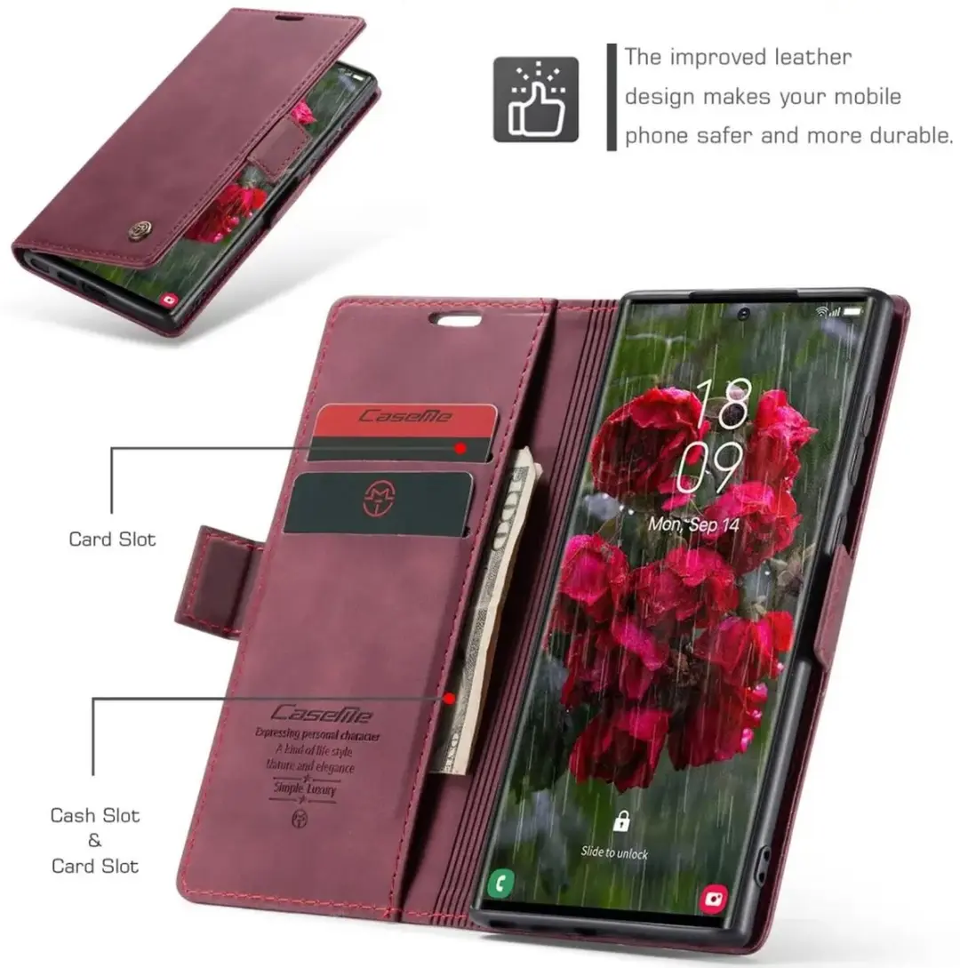Caseme 013 Hoesje Samsung Galaxy S25 Ultra - Book Case Rood