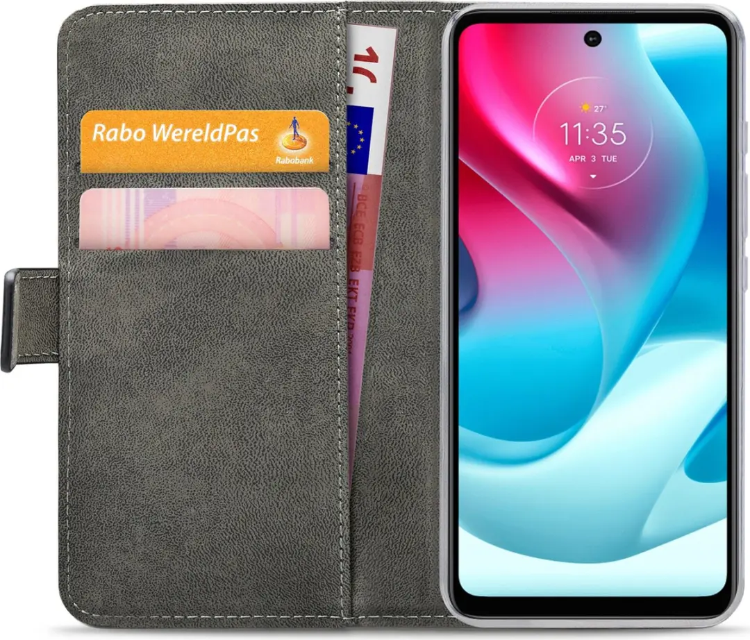 Mobilize Classic Gelly Wallet Bookcase Motorola Moto G60s - Zwart