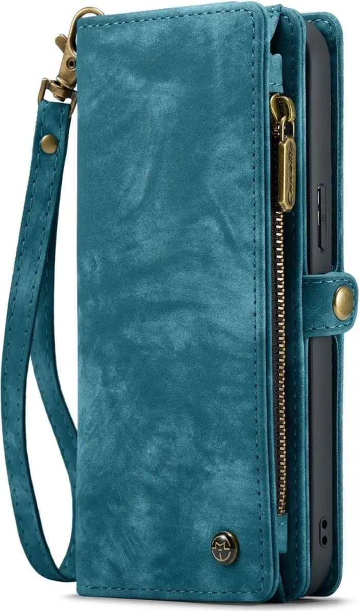 Caseme 008 Hoesje iPhone 16 Pro Max - Blauw Portemonnee 8 Pasjes