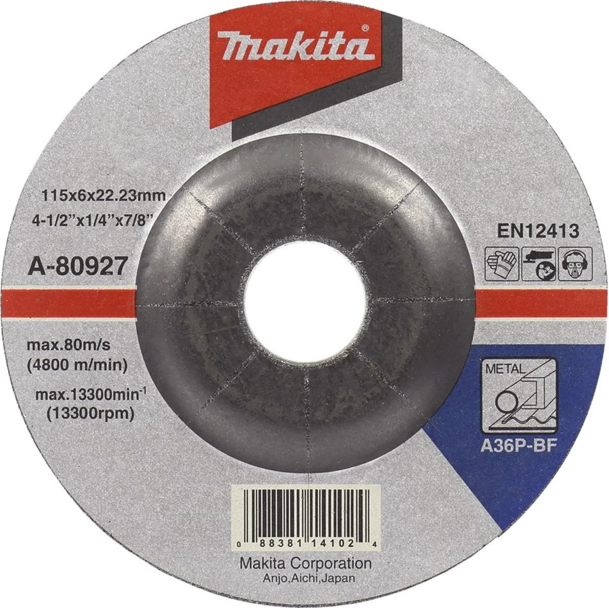 Makita A-80927 Afbraamschijf 115x6,0mm Staal
