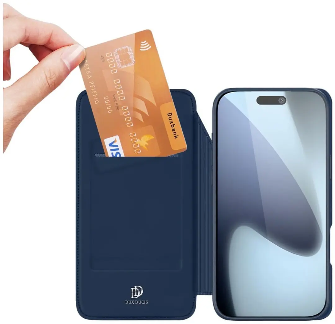 Dux Ducis iPhone 17 Pro Hoesje - Book Case Blauw - afbeelding 6 van 6