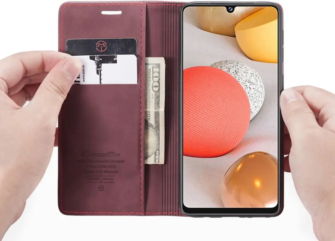 Caseme Galaxy A42 5G Wallet Book Hoesje - Magneetsluiting - Rood - A426-24