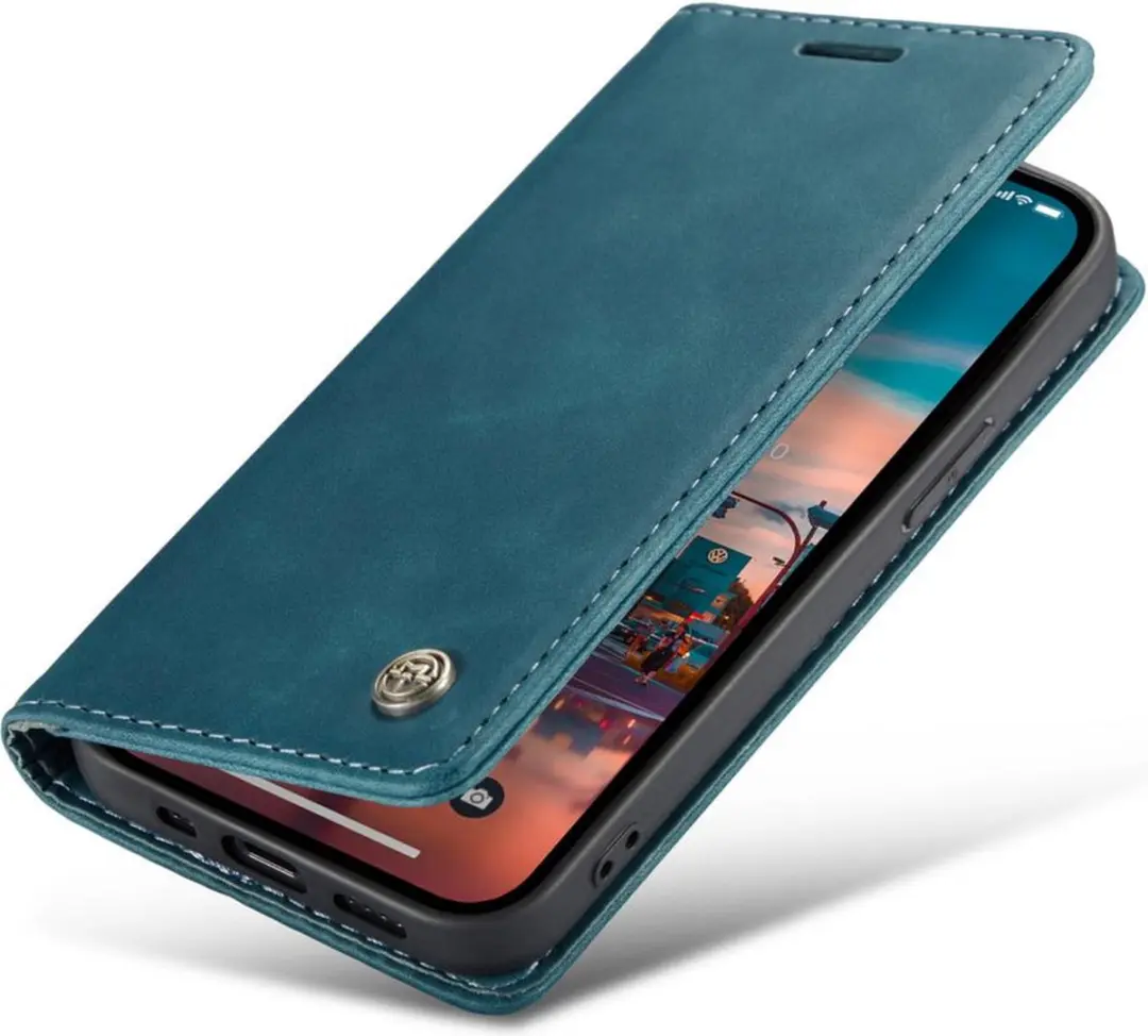 Caseme Bookcase iPhone 15 Plus - Blauw - 2 Pasjes