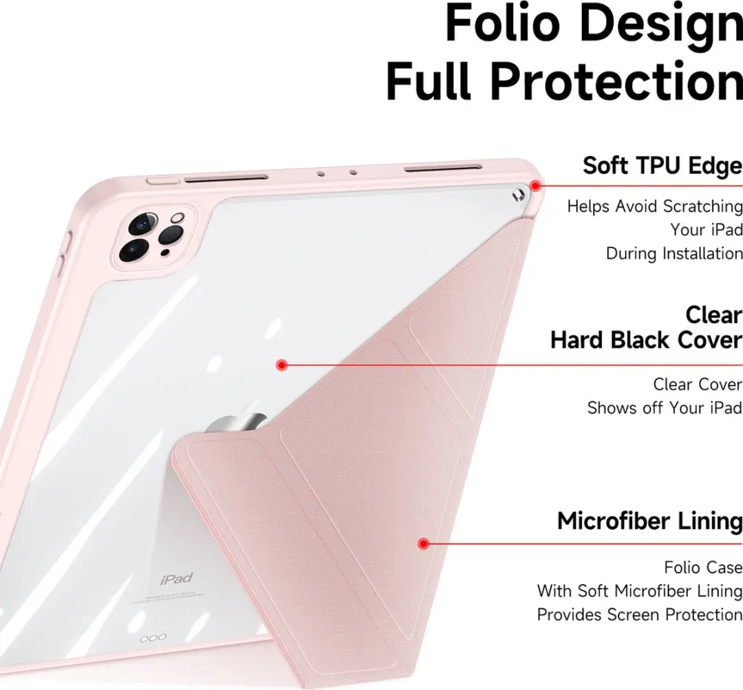 Dux Ducis Hoes iPad Pro 11 Magneet Roze - Auto Sleep/Wake