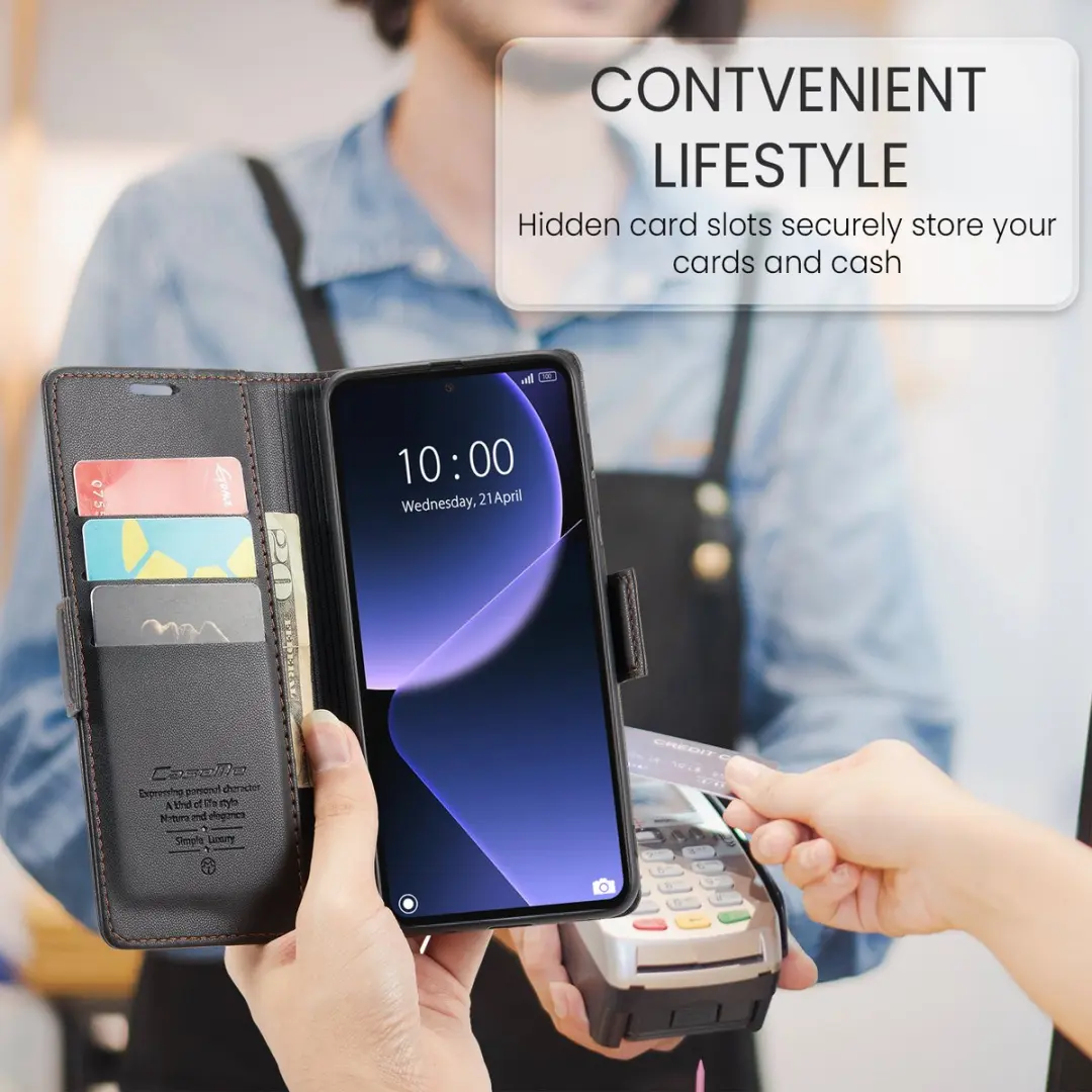Caseme Wallet Case Xiaomi 13T/13T Pro RFID - Zwart
