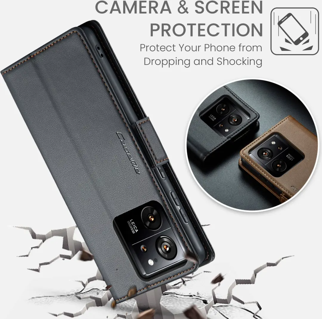 Caseme Wallet Case Xiaomi 13T/13T Pro RFID - Zwart - afbeelding 6 van 6