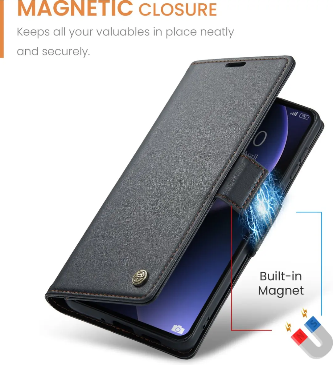Caseme Wallet Case Xiaomi 13T/13T Pro RFID - Zwart