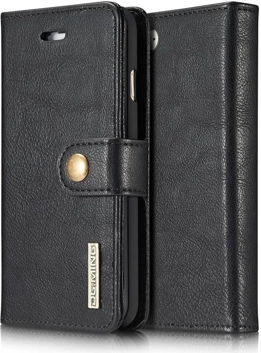 DG.MING Portemonnee Hoesje Echt Leer Zwart - 3 Pasjes
