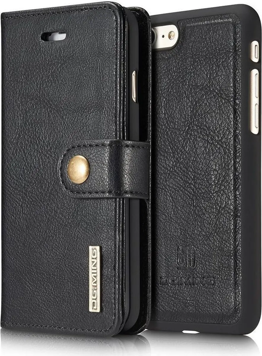 DG.MING Portemonnee Hoesje Echt Leer Zwart - 3 Pasjes
