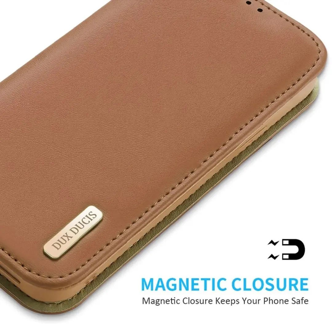 Dux Ducis Hivo Series Case iPhone 15 Pro - 3 Pasjes - Bruin - afbeelding 6 van 6