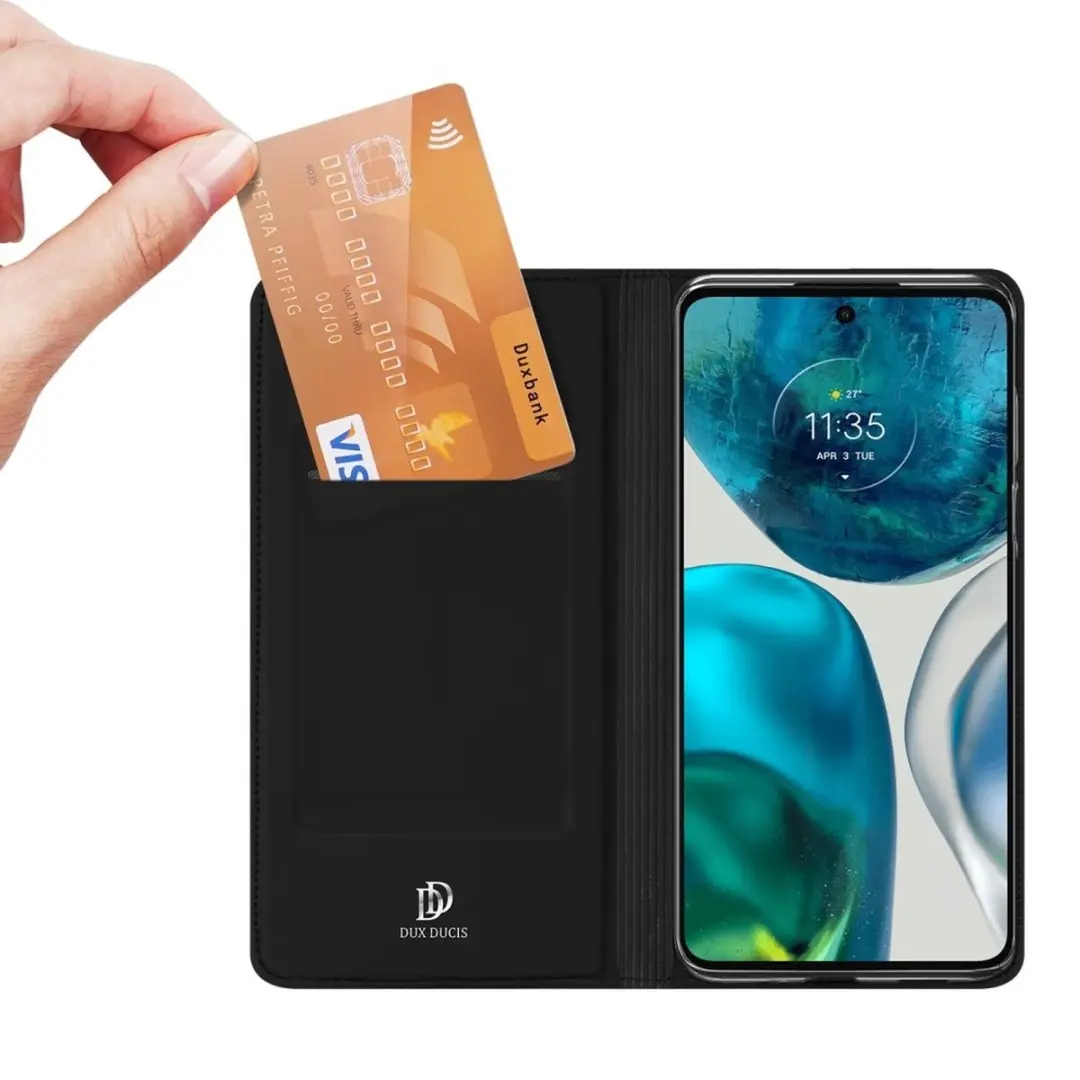 Dux Ducis Slim Bookcase Hoes Motorola Moto G52 - Zwart