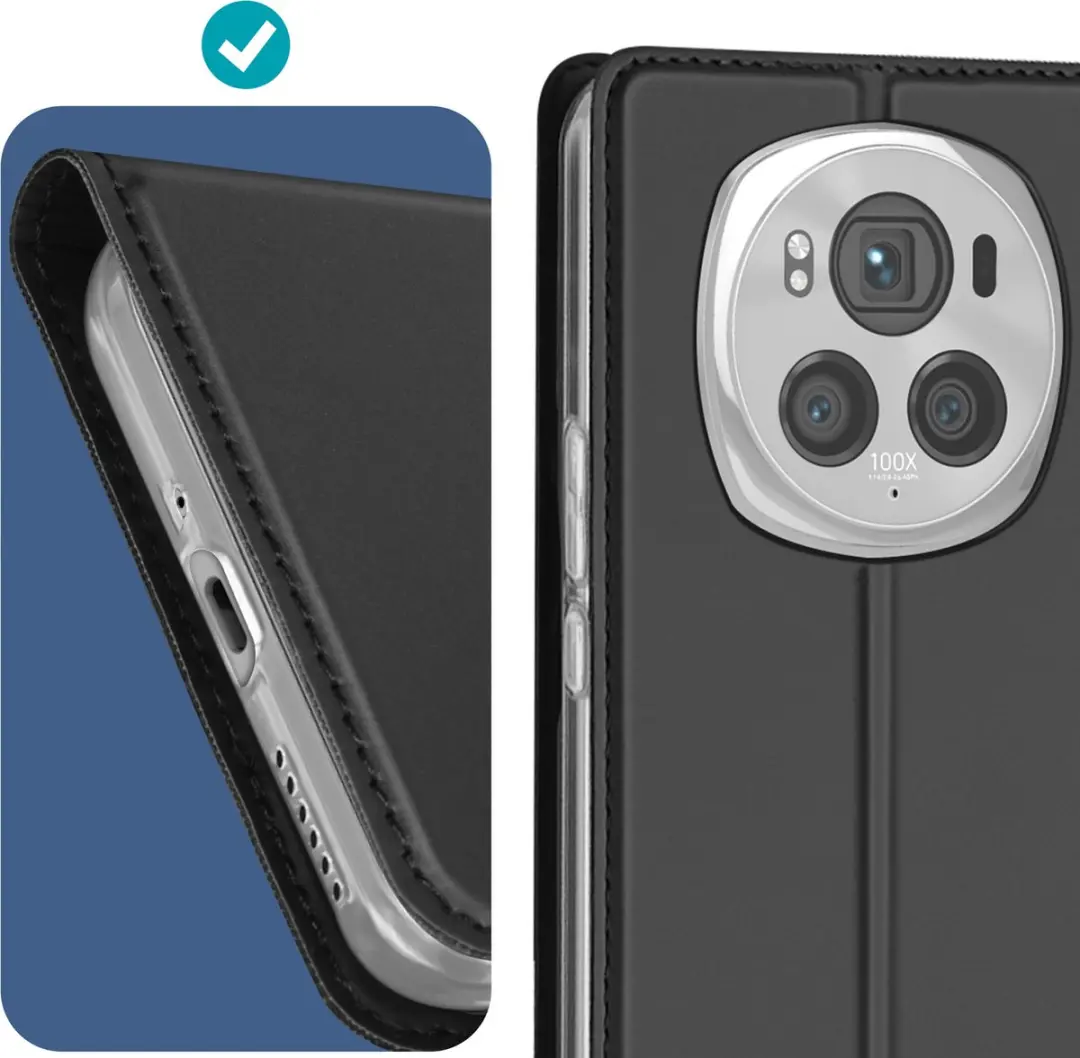 Dux Ducis FOLIO-PRO-BK-M6P Telefoonhoesje - Honor Magic 6 Pro - Donkerblauw