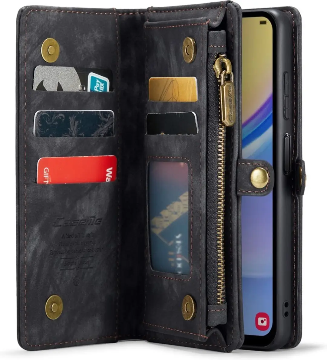 Caseme 008 Book Case & Back Cover Samsung Galaxy A15 - 8 Pasjes - Zwart