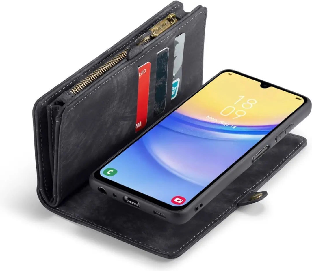Caseme 008 Book Case & Back Cover Samsung Galaxy A15 - 8 Pasjes - Zwart