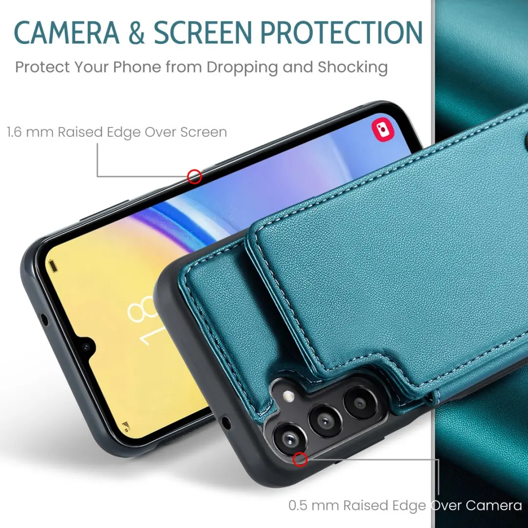 Caseme Portemonnee Backcover Galaxy A15 - Anti-RFID Groen
