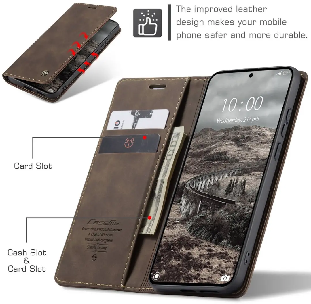 Caseme Hoesje Xiaomi 17 Ultra Book Case - Donkerbruin