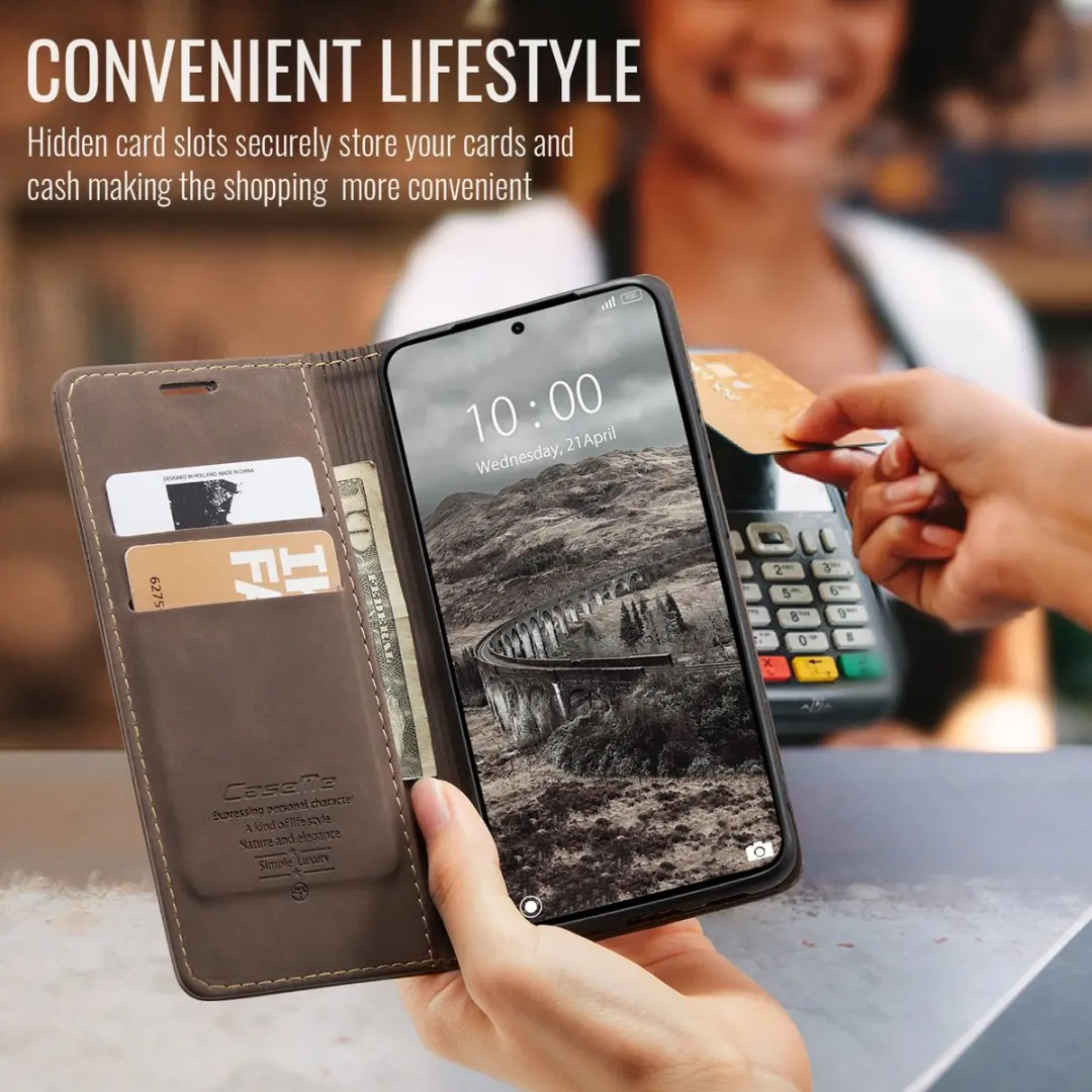 Caseme Hoesje Xiaomi 17 Ultra Book Case - Donkerbruin