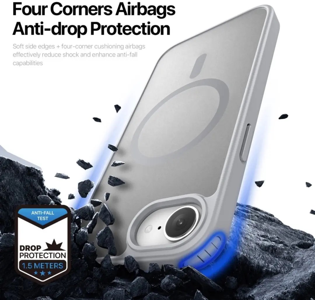 Dux Ducis Yind iPhone 16e Hoesje - Grijs - MagSafe
