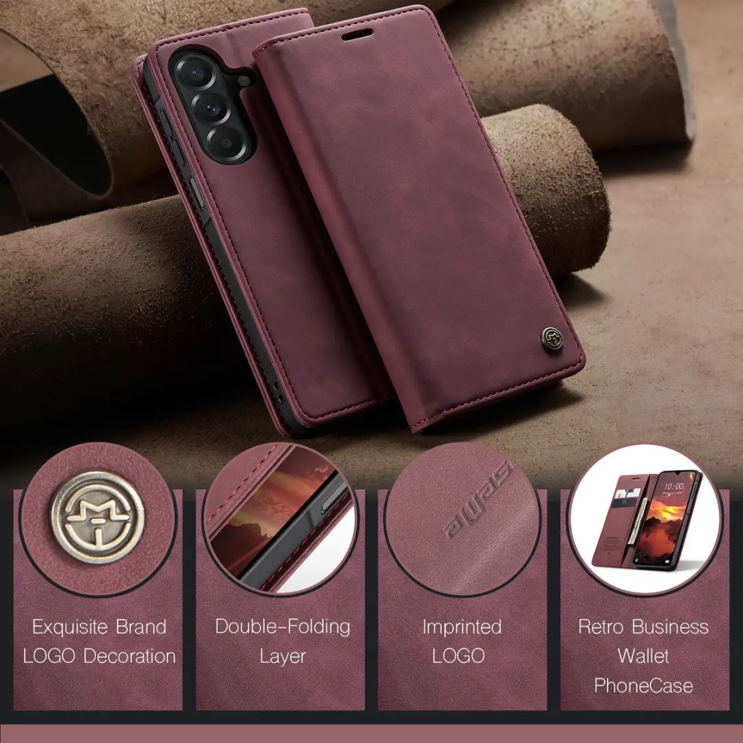 Caseme 013 Book Case Hoesje Samsung Galaxy A27 - Bordeaux