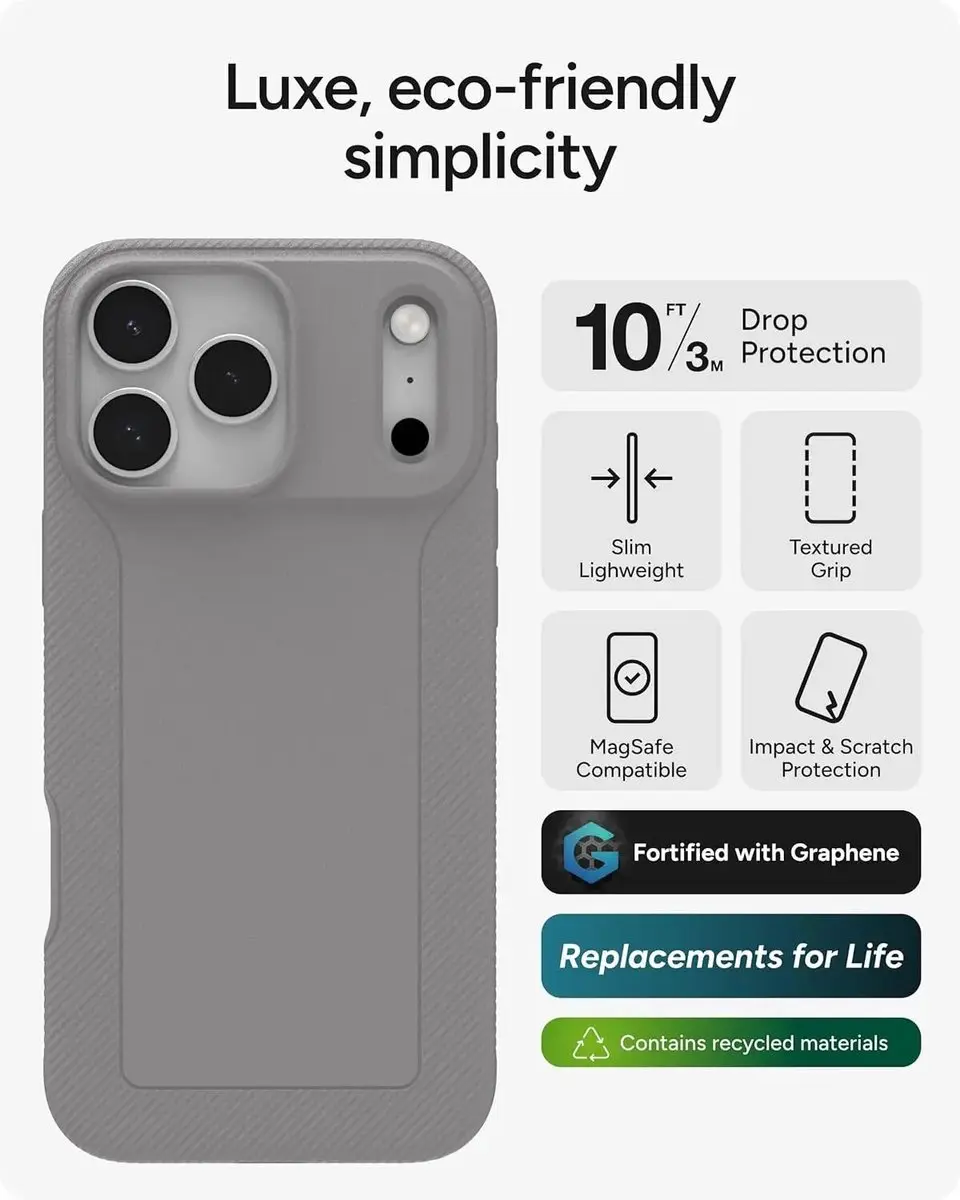 ZAGG Luxe Snap Hoesje 702318839 - iPhone 17 Pro Max - Grijs - afbeelding 6 van 6