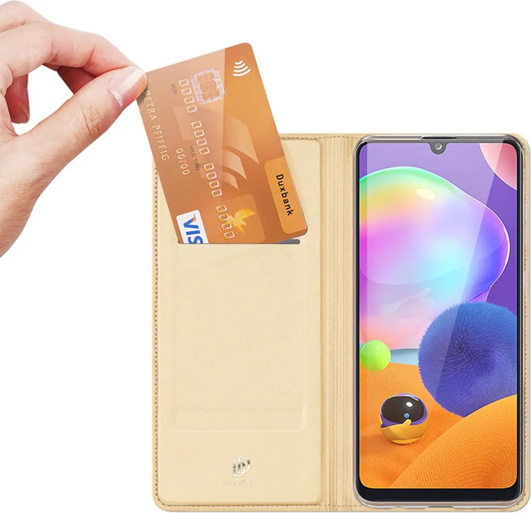 Dux Ducis Pro Series Slim Wallet Hoes - Samsung Galaxy A31 - Goud