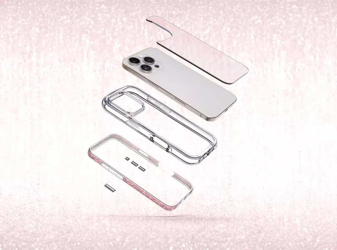 Laut Aero Sparkle iPhone 16 Hoes - Pink - LIP24AASP