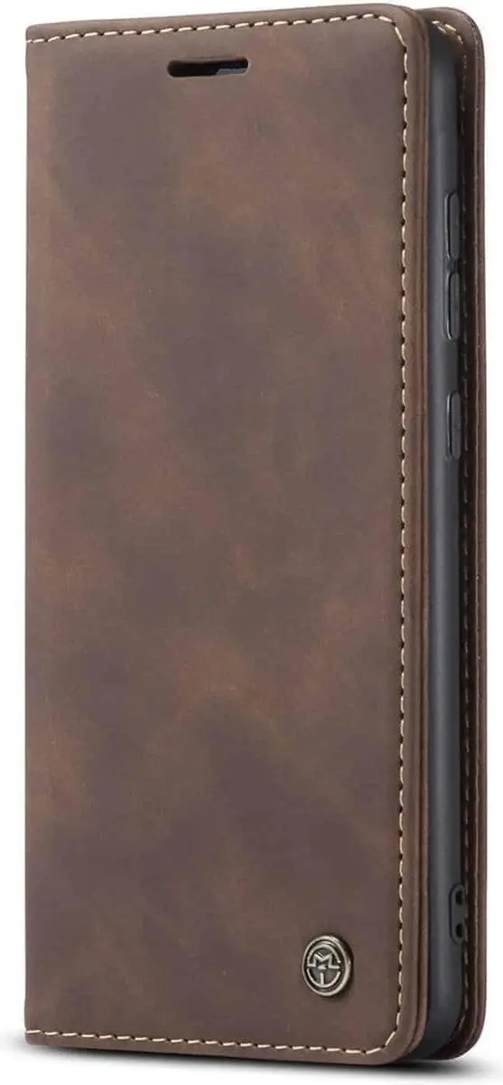 Caseme Retro Boekmodel Hoesje 6574 - Samsung Galaxy A42 - 2 Stuks - Donkerbruin