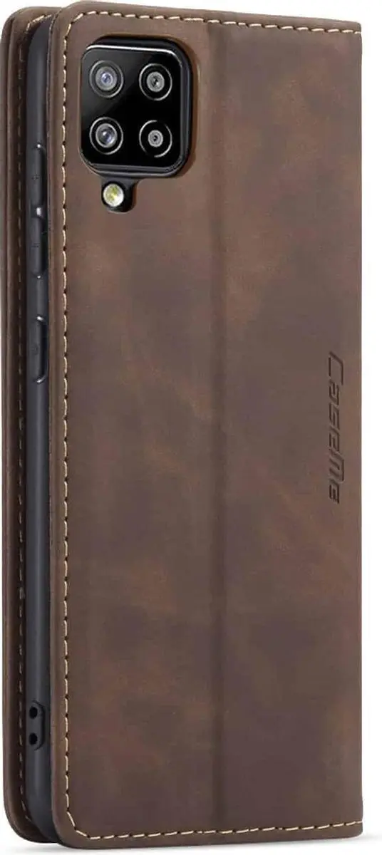 Caseme Retro Boekmodel Hoesje 6574 - Samsung Galaxy A42 - 2 Stuks - Donkerbruin