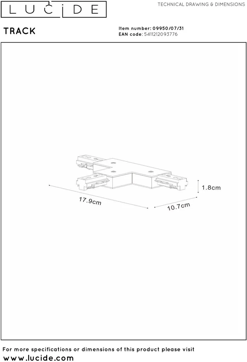 Lucide TRACK T-koppelstuk B Railverlichting - Wit