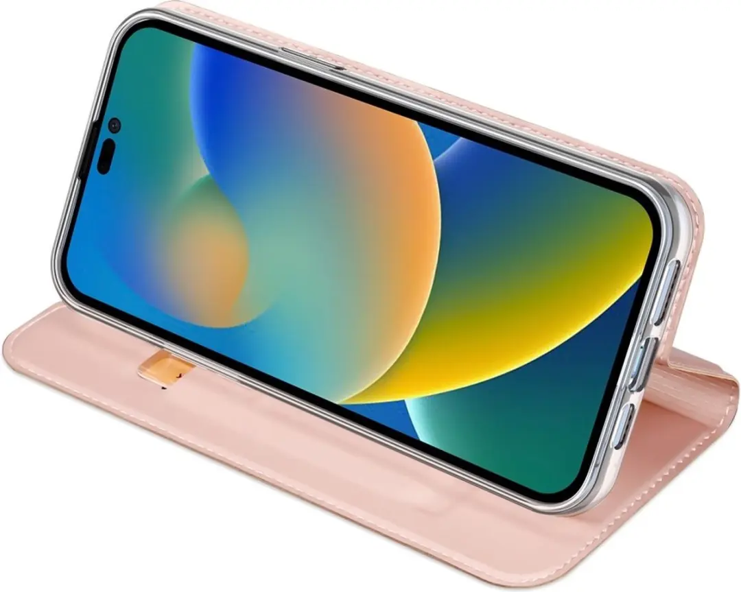 Dux Ducis Slim Bookcase Hoes Roze - iPhone 14 Pro Max - afbeelding 6 van 6