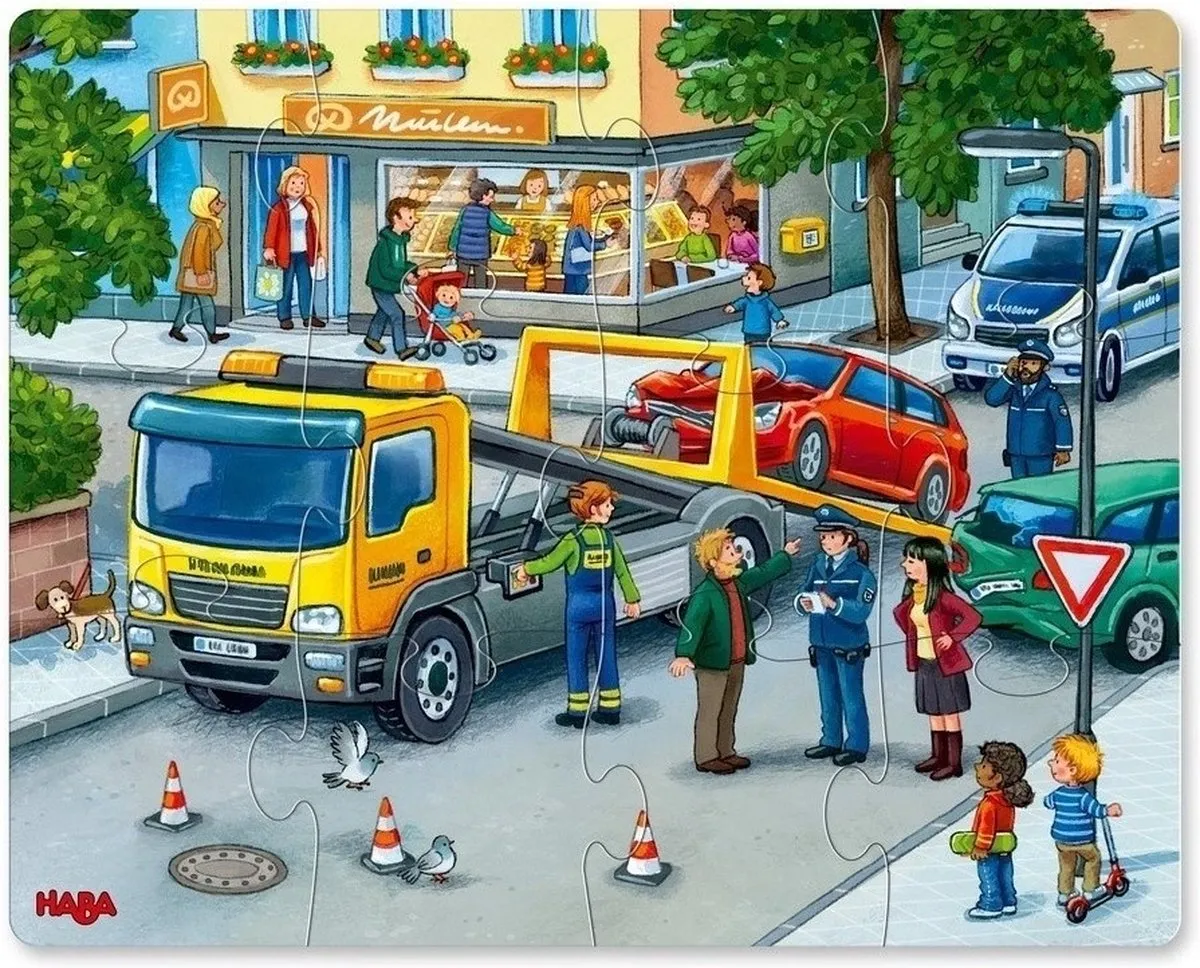 Haba Legpuzzel In De Stad Karton 12 Stuks - Multicolor