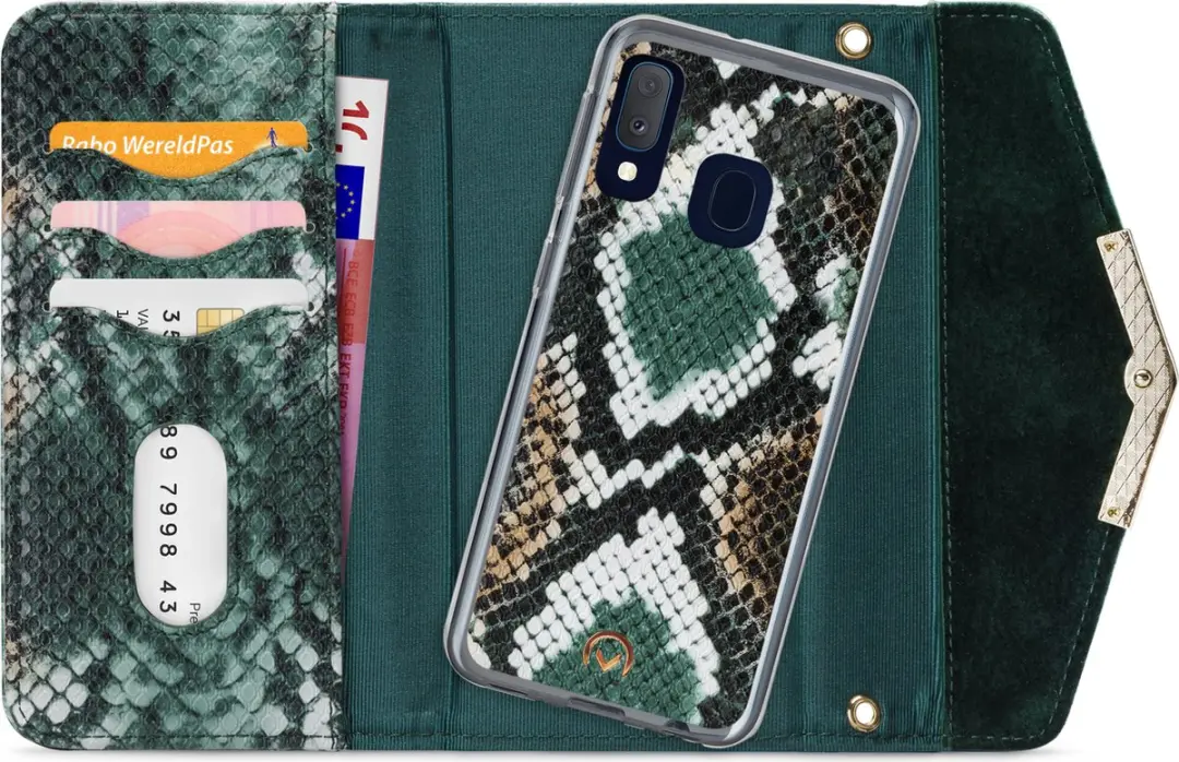 Mobilize Velvet Clutch Samsung Galaxy A20e - Groen - 4 Pasjes