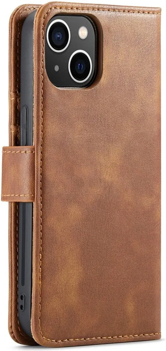 DG.MING iPhone 15 Hoesje 2-in-1 Book Case - Bruin
