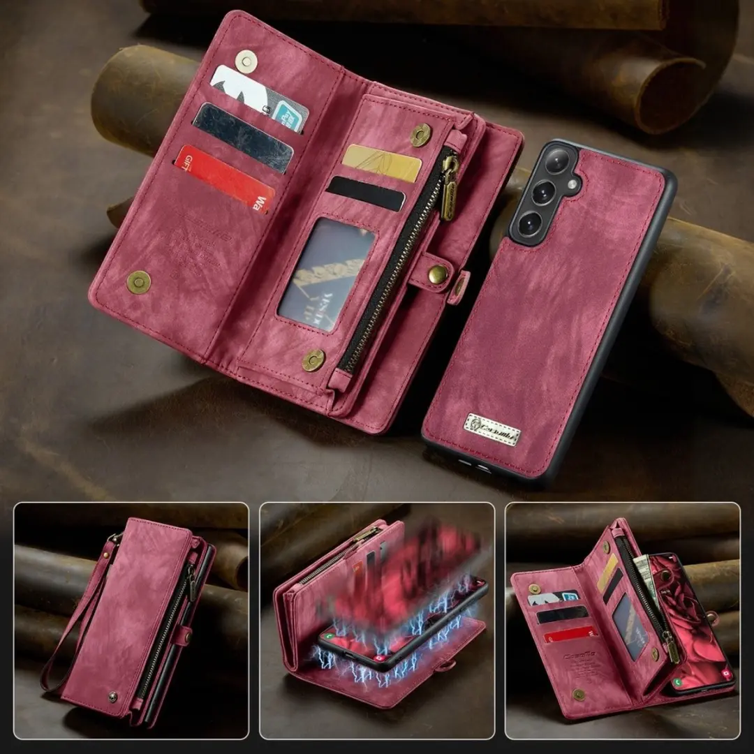 Caseme 008 Book Case & Back Cover Samsung Galaxy S25 - 8 Pasjes - Pink
